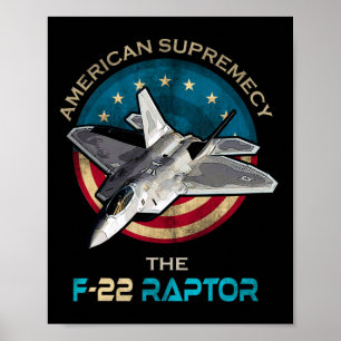 Póster F22 Raptor Estadounidense Patriótico Fighter Jet 4