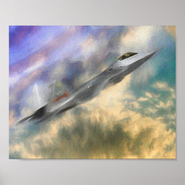 PÓSTER F22 RAPTOR JETS SOBRE ESTADOS UNIDOS