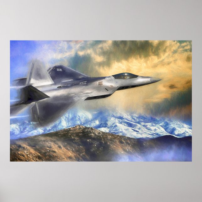 PÓSTER F22 RAPTOR JETS SOBRE ESTADOS UNIDOS (Frente)