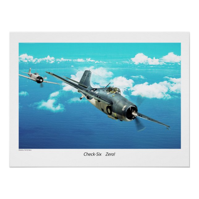 Póster F4F Wildcat "Check six.Zero!" (Anverso)