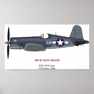 Póster F4U-1D Vought Corsair "Sun Setter"