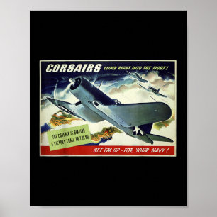 Póster F4u Corsair Poster de la Propaganda de Guerra de A