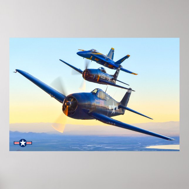 Póster F6F HELLCAT, F8F BEARCAT y F/A-18C HORNET (Frente)
