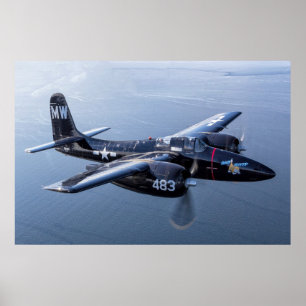 Póster F7F Tigercat 'Bad Kitty" over the Puget Sound