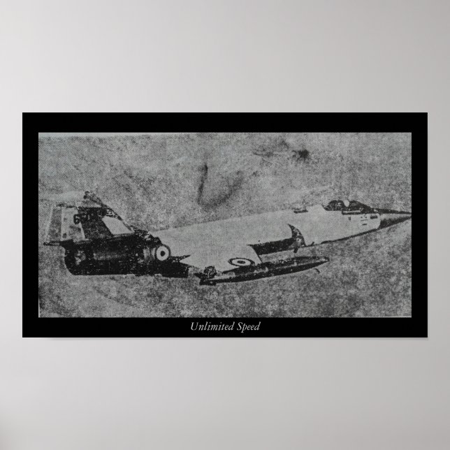 Póster F-104 Fotografía antigua del avión de caza de Star (Frente)