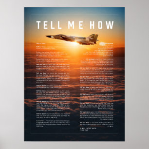 Póster F-111F con Tell Me How oda to vuelo
