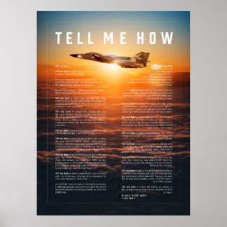 Póster F-111F con Tell Me How oda to vuelo