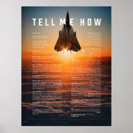 Póster F-14 con Tell Me How oda to Military pilots