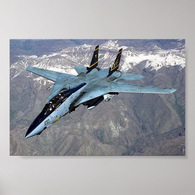 Póster F-14 Tomcat con alas Poster sin barrido (Frente)