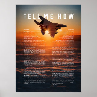 Póster F-15E con Tell Me How oda to Military pilots