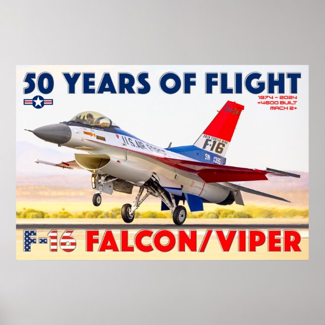 PÓSTER F-16 FALCON/VIPER - ¡50 AÑOS! (Frente)