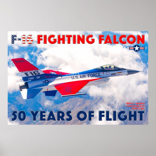 PÓSTER F-16 FIGHTING FALCON - ¡50 AÑOS! (Frente)