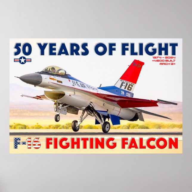 PÓSTER F-16 FIGHTING FALCON - ¡50 AÑOS! (Frente)