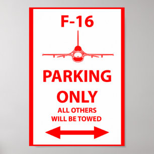 Póster F-16 que parquea solamente el Rótulo