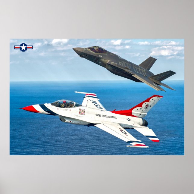 Póster F-16C FIGHTING FALCON y F-35A LIGHTNING II (Frente)