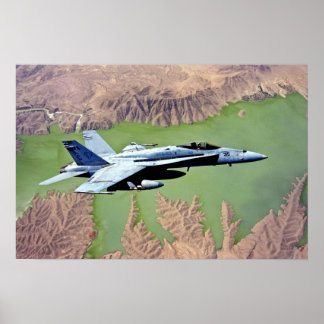 Póster F-18 sobre Afganistán.