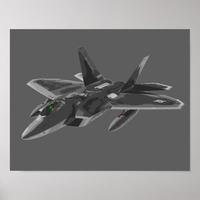Póster F 22 Avión de combate Raptor Stealthy (Frente)