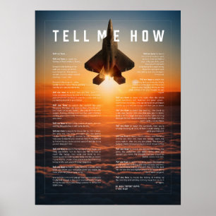 Póster F-22 Raptor con decidme cómo volar