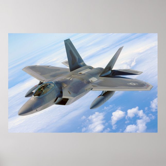Póster F-22 Raptor militar Jet (Frente)