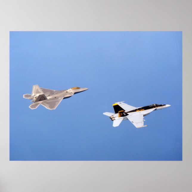 Póster F-22 Raptor y FA-18 Super Hornet (Frente)