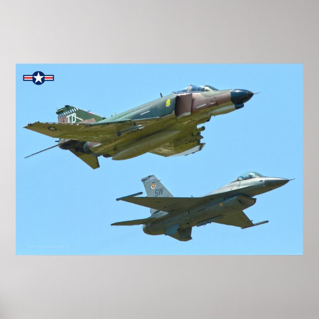 Póster F-4 FANTOM y F-16 FIGHTING FALCON (Frente)