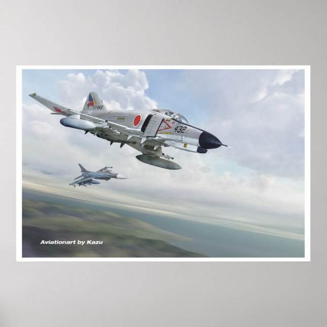 Póster F- 4EJ Phantom II 302 Escuadrón Segunda Ala, JASDF (Frente)