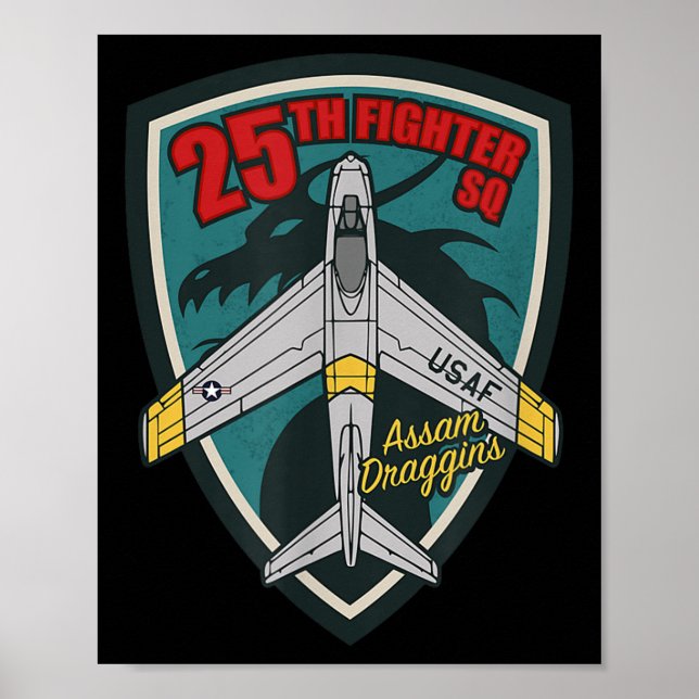 Póster F-86 Saber 25º Escuadrón de Combate (Frente)