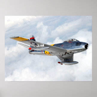 Póster F-86 Saber en vuelo