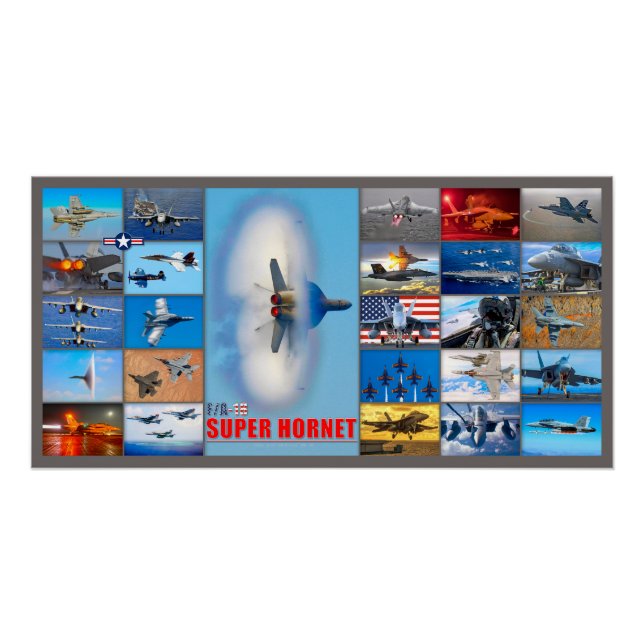 PÓSTER F/A-18 SUPER HORNET "MONTAJE" (Anverso)