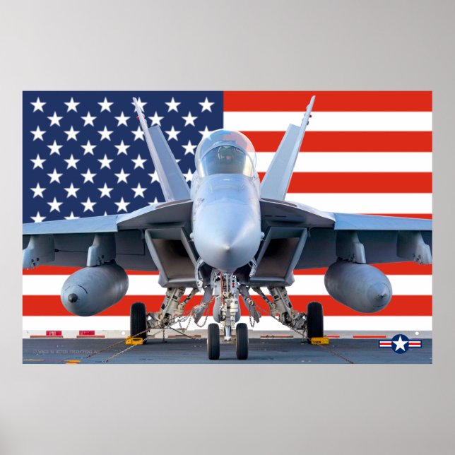 PÓSTER F/A-18 SUPER HORNET US FLAG (Frente)