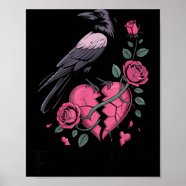 Póster F Caw F Crow Anti Valentine's Day Dark Gothic Brok (Frente)