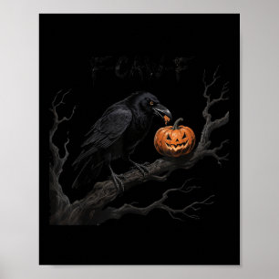 Póster F-caw-f Crow Bird Raven Gótico Cawing Grunge Scary