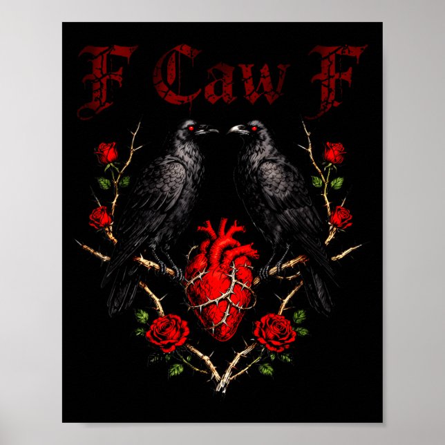 Póster F Caw F Crow Heart Funny Anti Valentine Day Single (Frente)