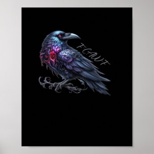 Póster F-Caw-F Cuervo Clásico Estilo Retro