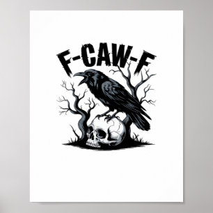 Póster F Caw F Diseño minimalista esencial limpio