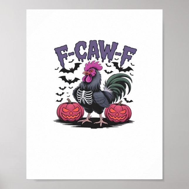 Póster F-Caw-F Funny Chicken Classic Retro Graphic (Frente)