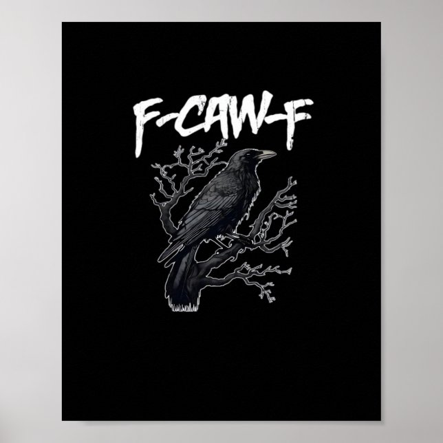 Póster F-Caw-F Funny Crow Minimal Clean (Frente)