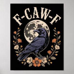 Póster F-caw-f Funny Crows Aves Nocturnos Amantes de Hall
