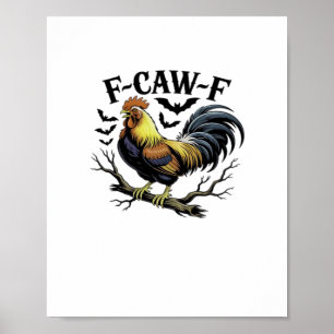 Póster F-Caw-F Gallina Divertida Estilo Clásico Vintage