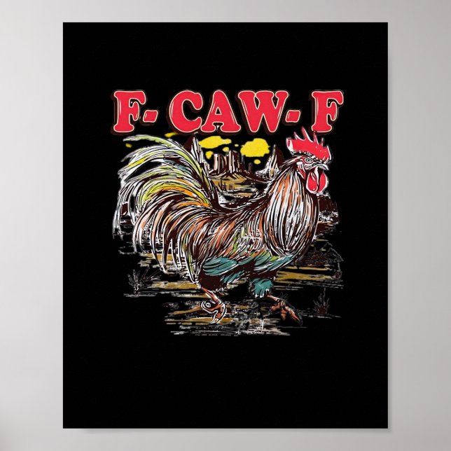 Póster F-Caw-F Hei Hei Moana Rooster Classic Funny Graphi (Frente)