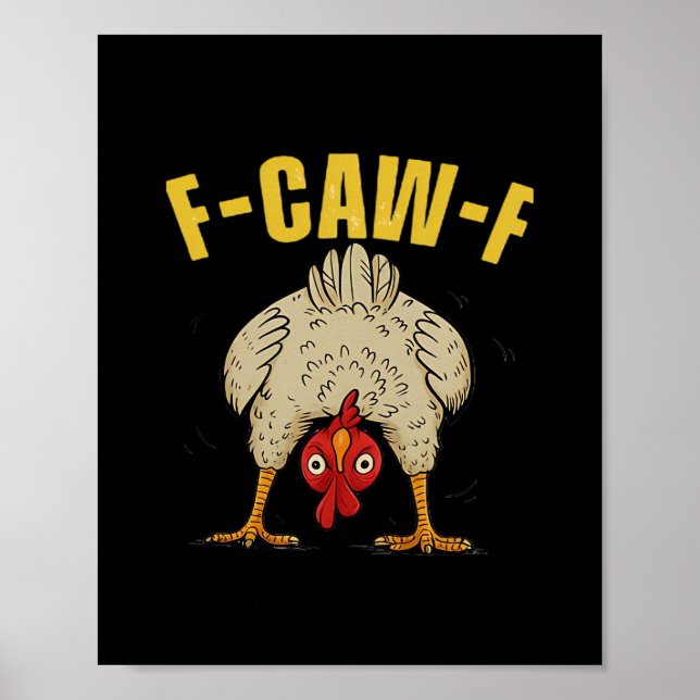 Póster F-Caw-F Humor Gothic Crow Funny Aesthetic Style (Frente)