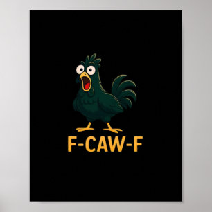 Póster F-Caw-F Pollo Clásico Estilo Vintage
