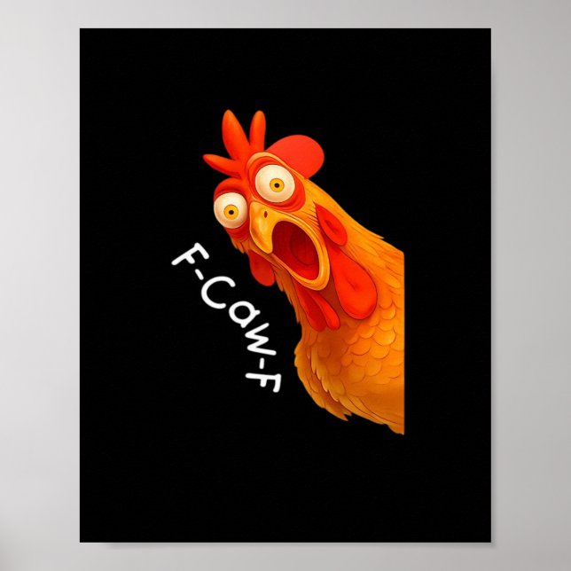 Póster F-Caw-F Pollo Esencial Clásico Retro (Frente)