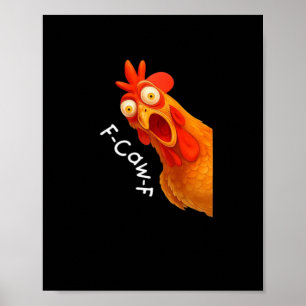 Póster F-Caw-F Pollo Esencial Minimal Limpio
