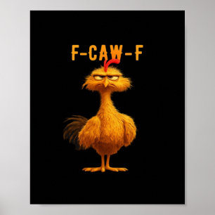 Póster F-Caw-F-Pollo Esencial Mínimo Limpio