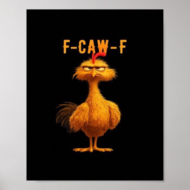 Póster F-Caw-F-Pollo Esencial Mínimo Limpio (Frente)