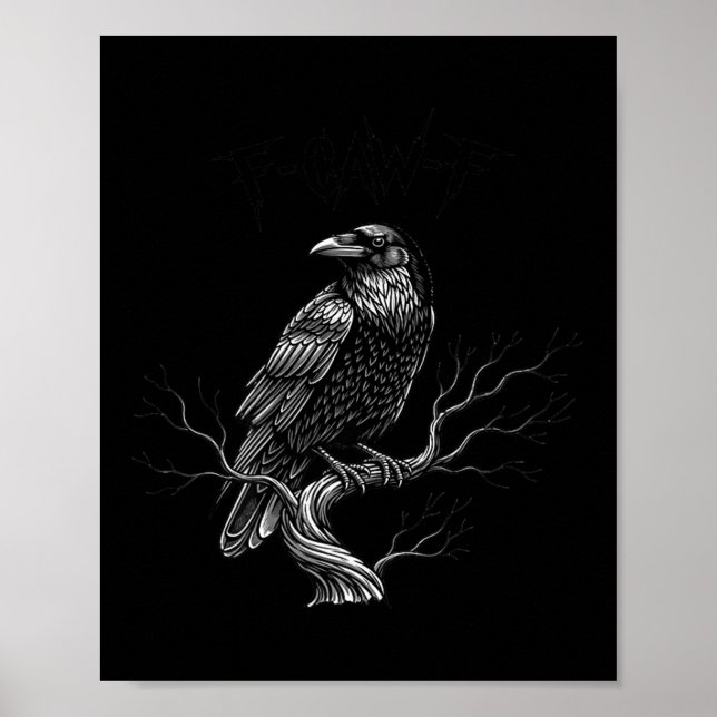 Póster F-caw-f - Raven - Crow - Halloween Costume Premium (Frente)
