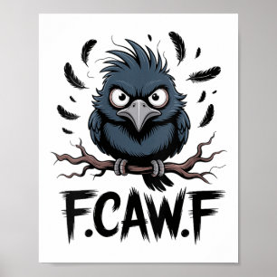 Póster F-caw-f Raven Moon Halloween gótico, negro