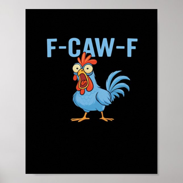 Póster F-Caw-F Swearing Chicken Classic Retro Style (Frente)