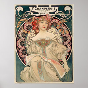 Póster F. Champenois de Alfons Mucha - Art Nouveau